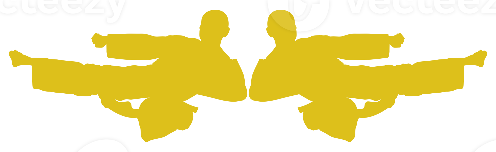 Silhouette of Martial Artist Kick, Taekwondo, Karate, Pencak Silat, Kungfu, for Logo or Graphic Design Element. Format PNG