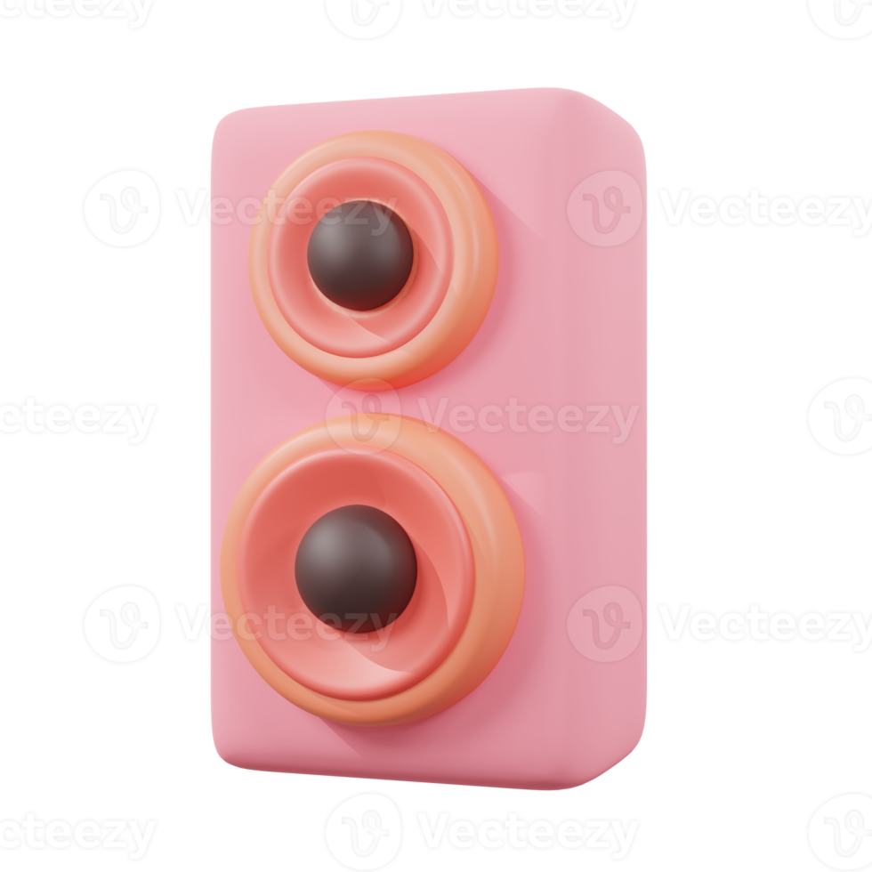 3d icon minimal  pink speaker png