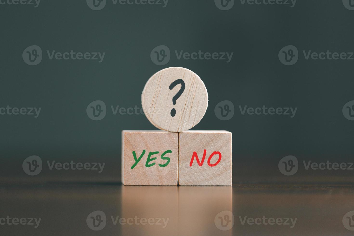 concept of choice yes or no on wooden cubic blocks. Business and lifestyle concept. Think With Yes Or No Choice, Business Choices For Difficult Situations, two wooden with yes or no word on it. photo