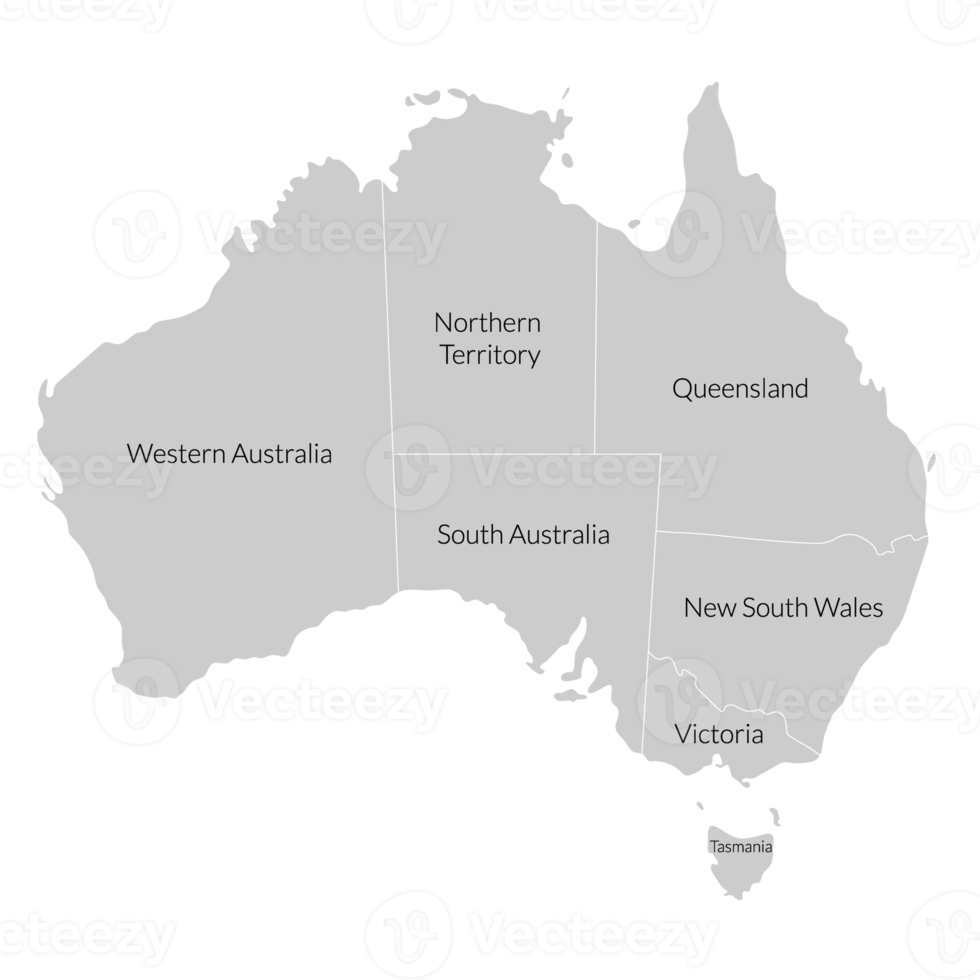 Australia map, grey regions map png