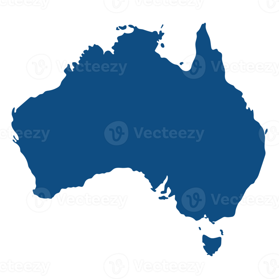 Map of Australia, blue color map png