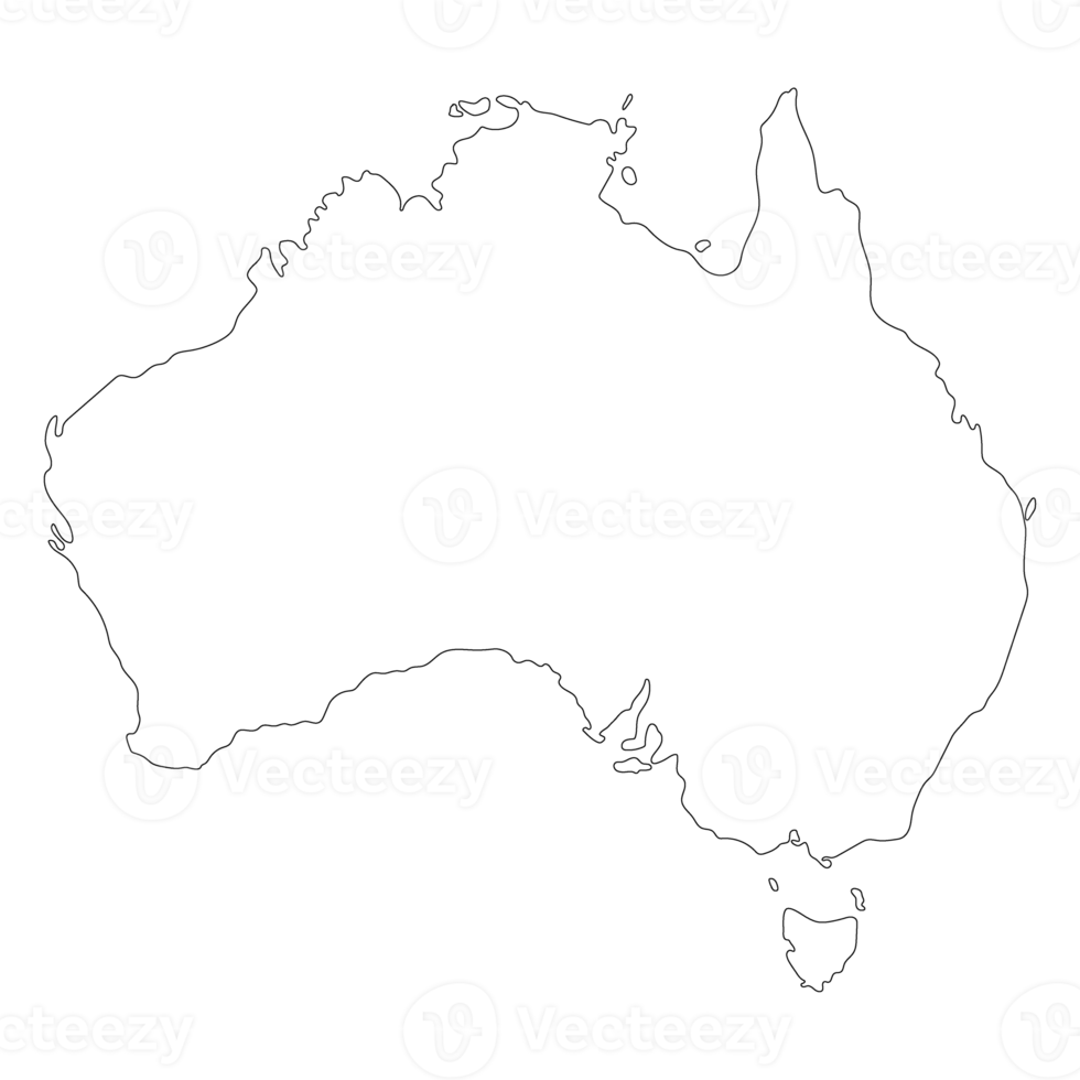 Karta av Australien, vit Färg Karta png