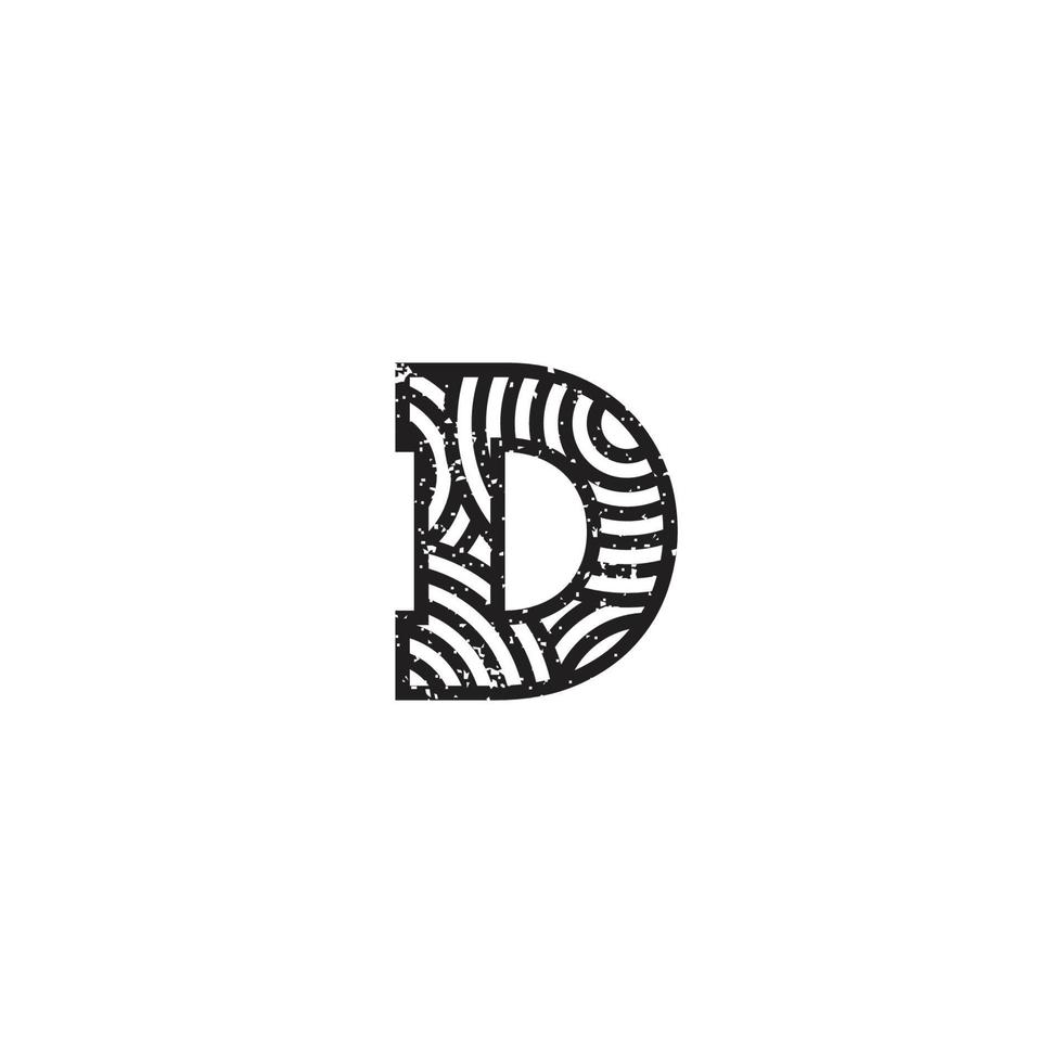 Letter D and Curve Pattern logo or icon design vector