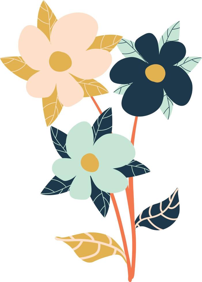 Soft Pastel Spring Flowers Illustration vector