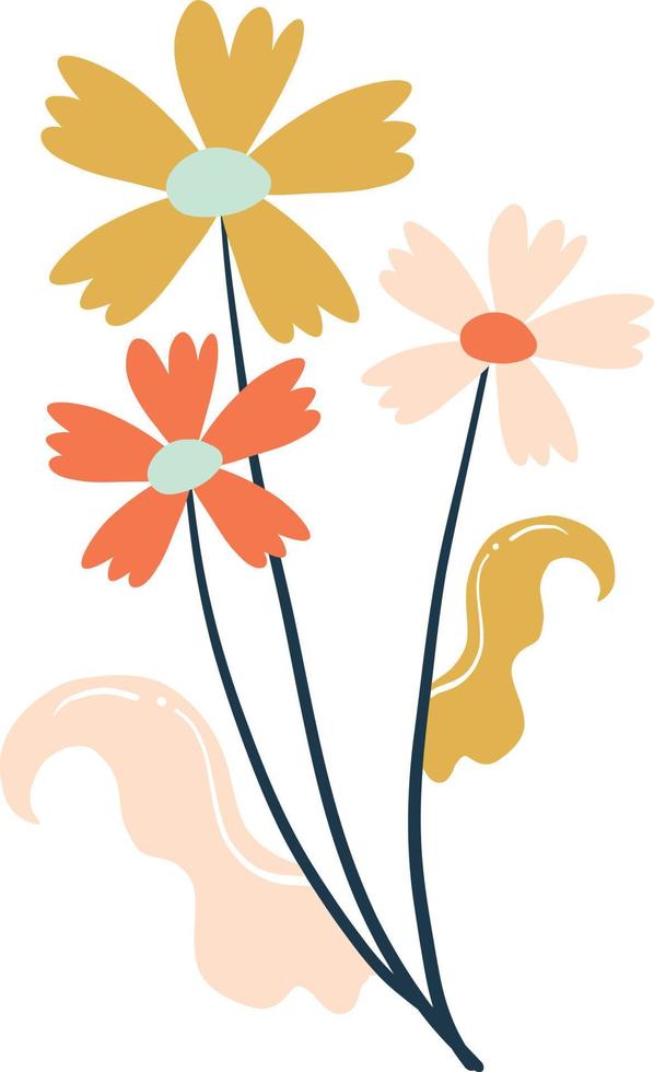 Soft Pastel Spring Flowers Illustration vector