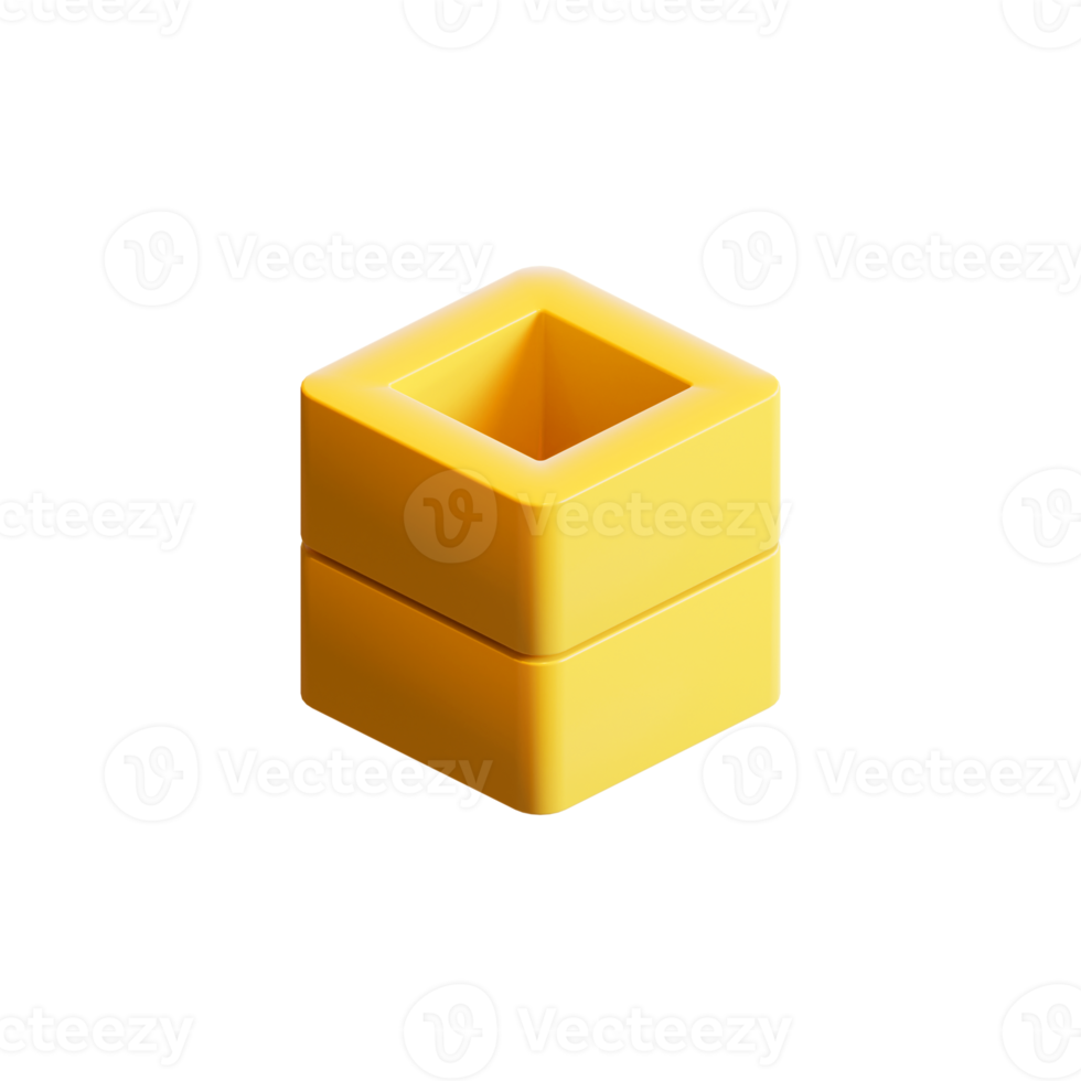 Cube 3D Render Design Element png