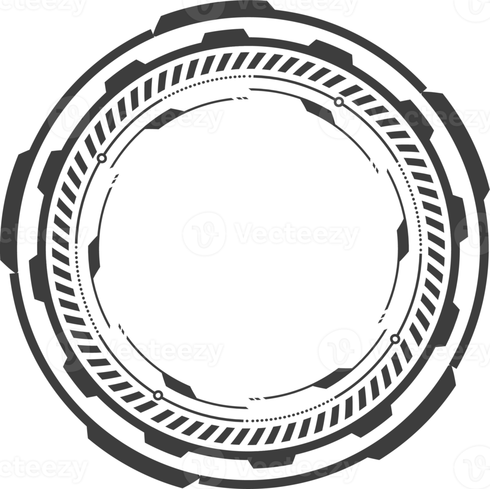 hud futuriste élément. abstrait optique but. cercle géométrique forme pour virtuel interface et Jeux. caméra viseur pour tireur d'élite arme png
