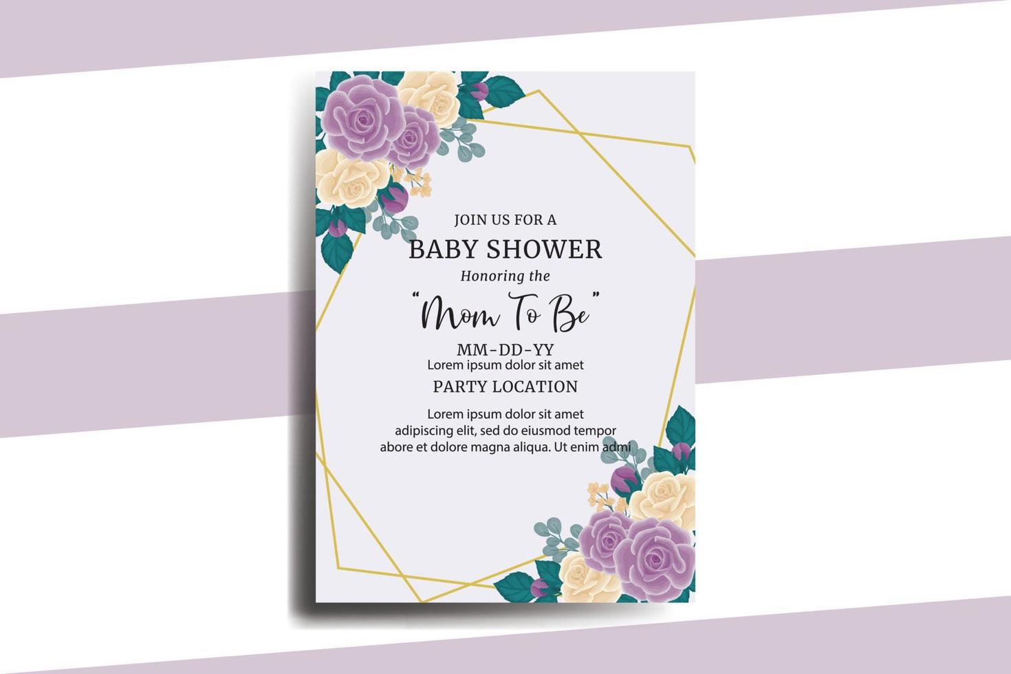 bebé ducha saludo tarjeta Rosa flor diseño modelo vector