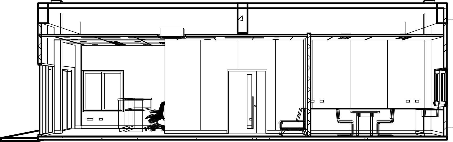 3D illustration of building project vector