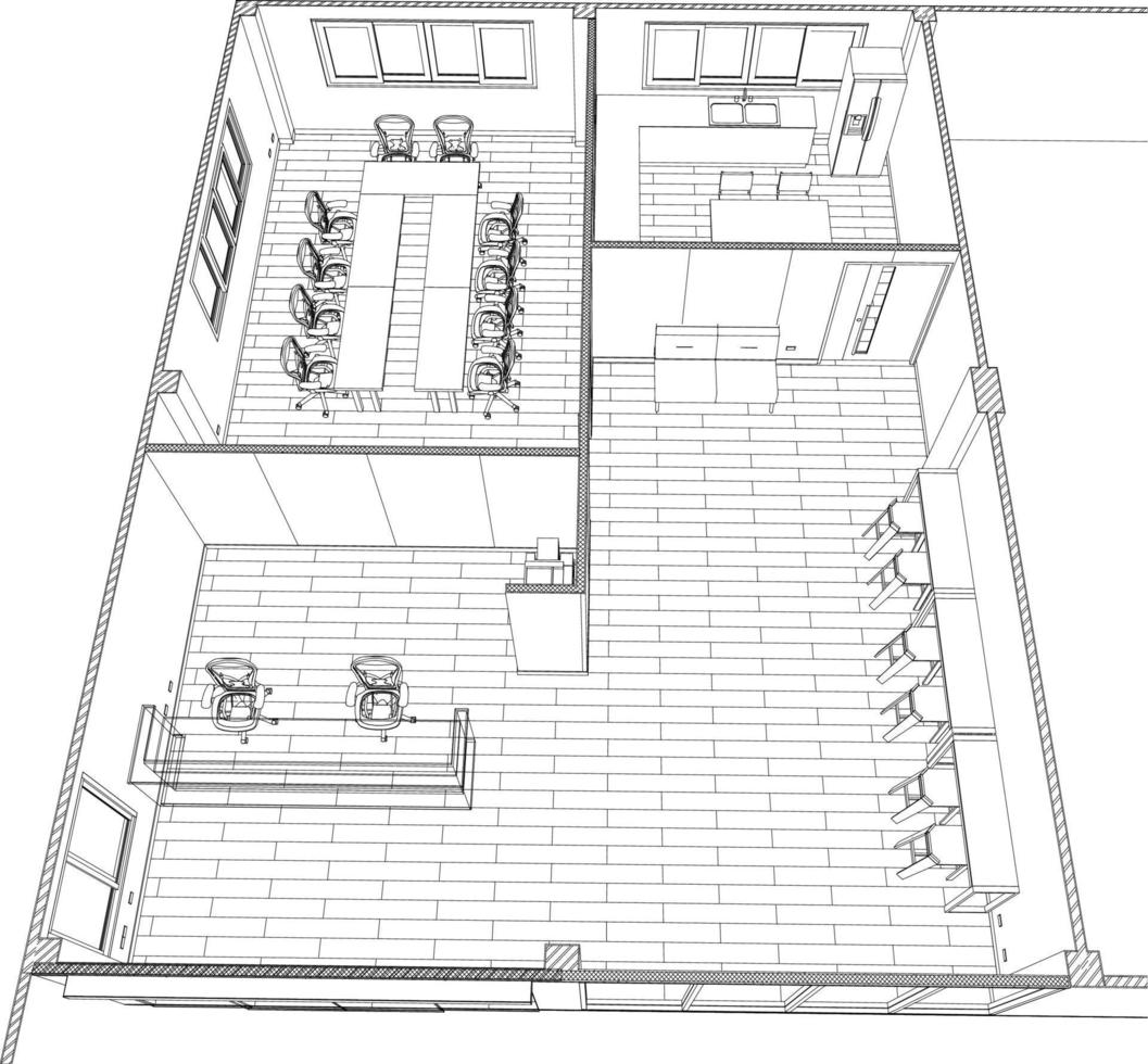 3D illustration of building project vector