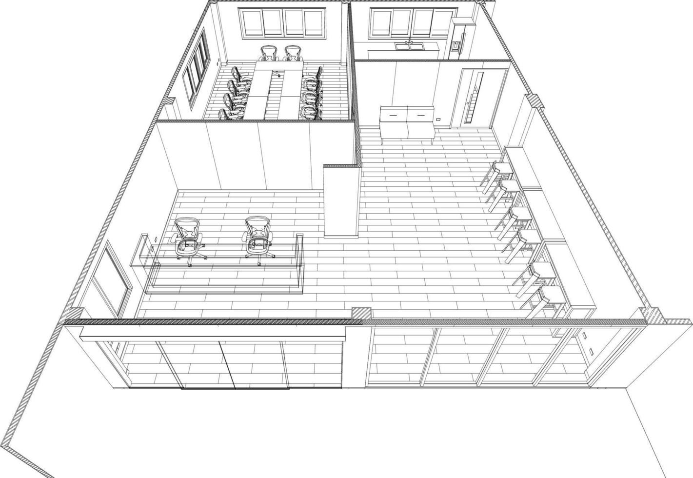 3D illustration of building project vector