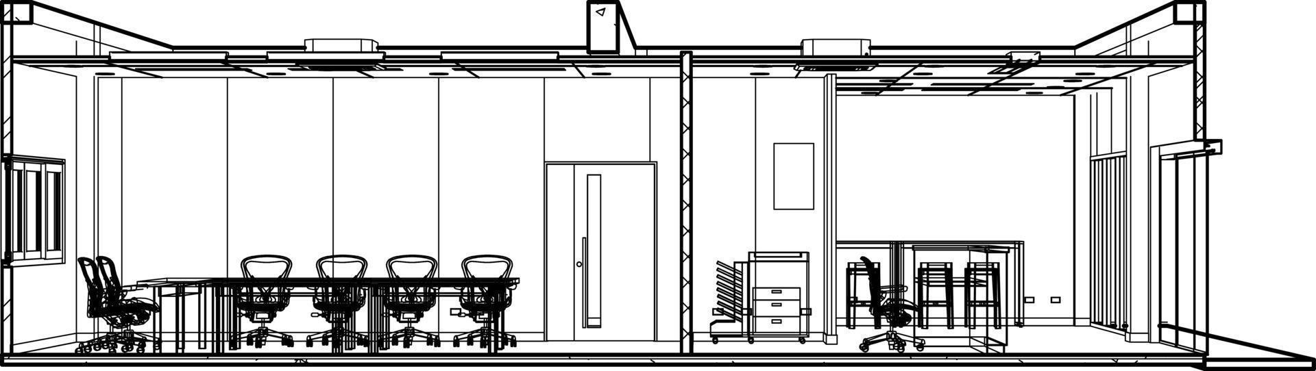 Ilustración 3D del proyecto de construcción vector