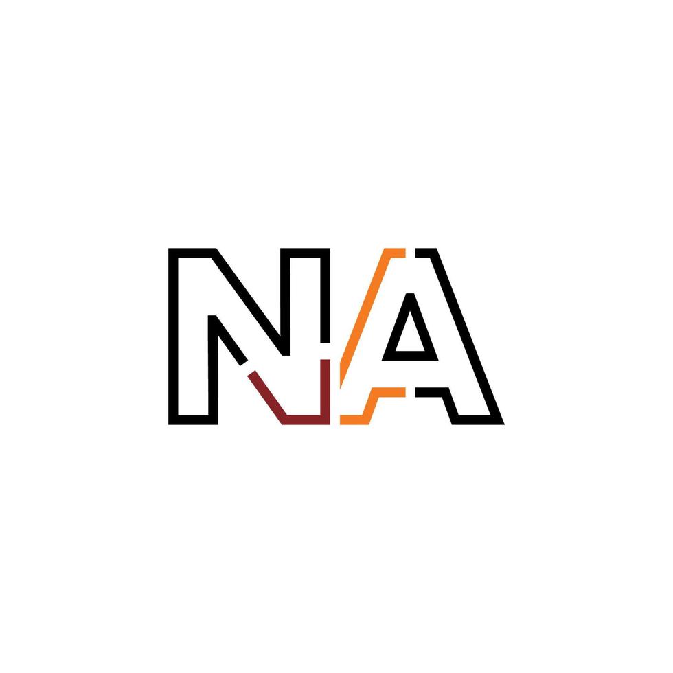 Abstract letter NA logo design with line connection for technology and digital business company. vector