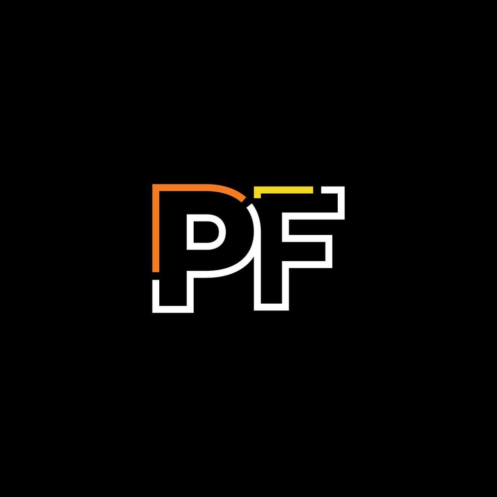 resumen letra pf logo diseño con línea conexión para tecnología y digital negocio compañía. vector