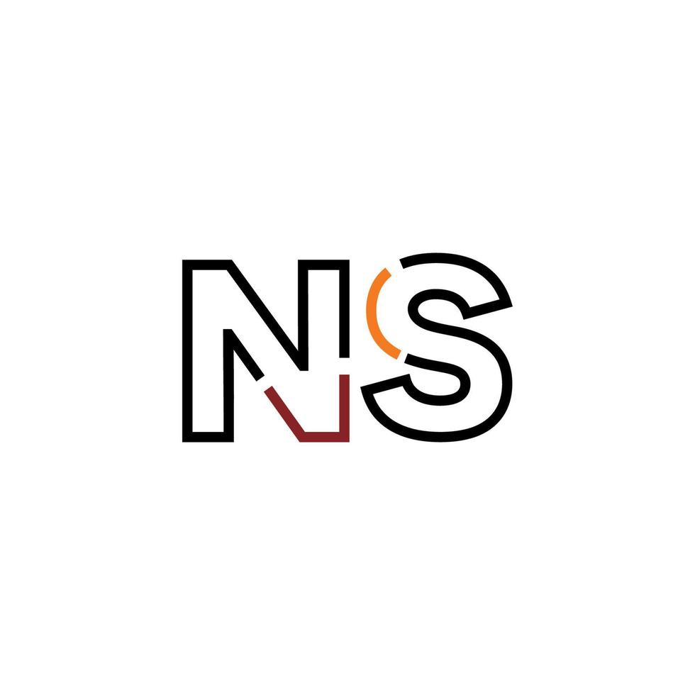 Abstract letter NS logo design with line connection for technology and digital business company. vector