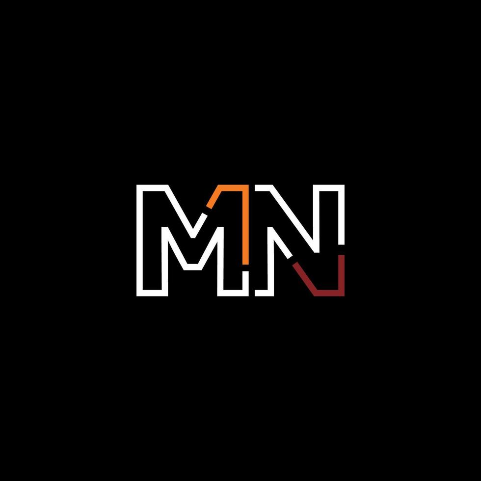 resumen letra Minnesota logo diseño con línea conexión para tecnología y digital negocio compañía. vector