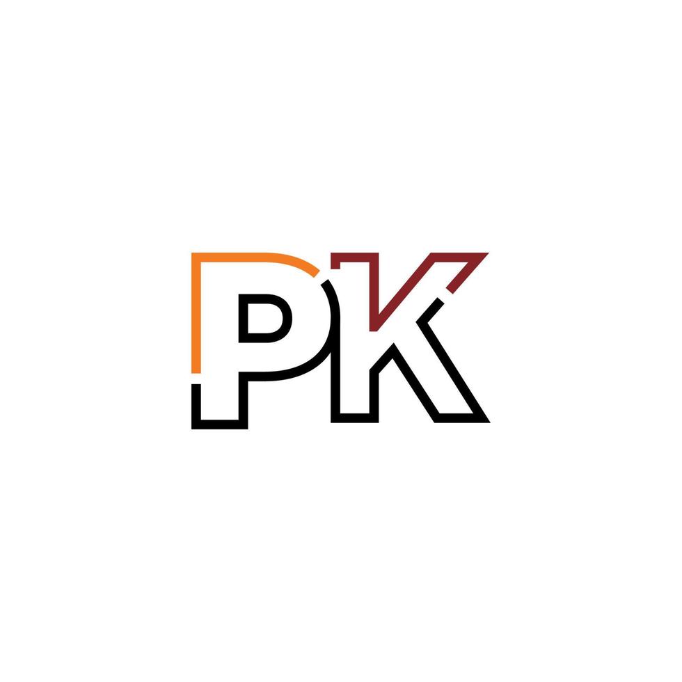 Abstract letter PK logo design with line connection for technology and digital business company. vector