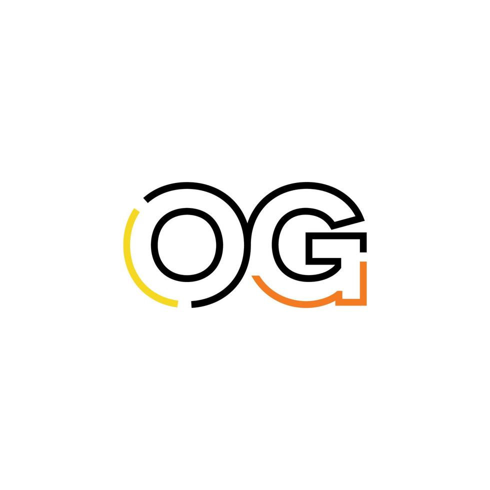 Abstract letter OG logo design with line connection for technology and digital business company. vector