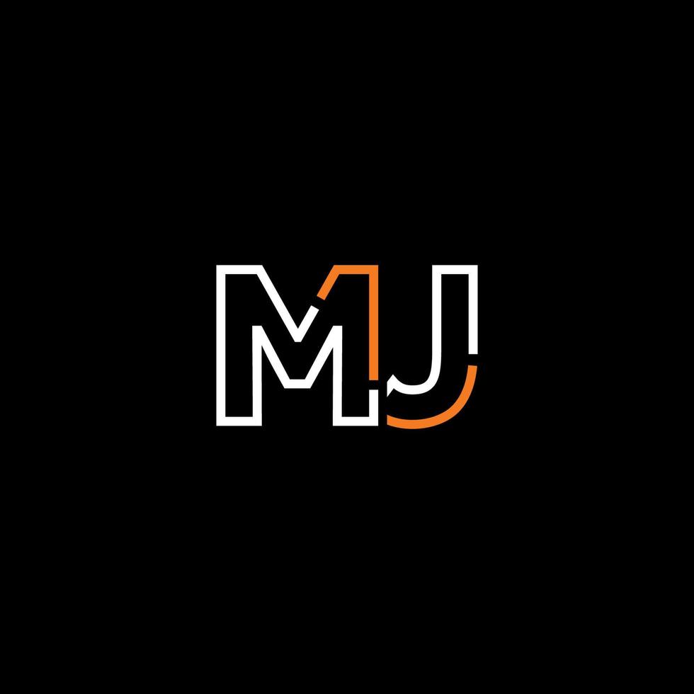 Abstract letter MJ logo design with line connection for technology and digital business company. vector