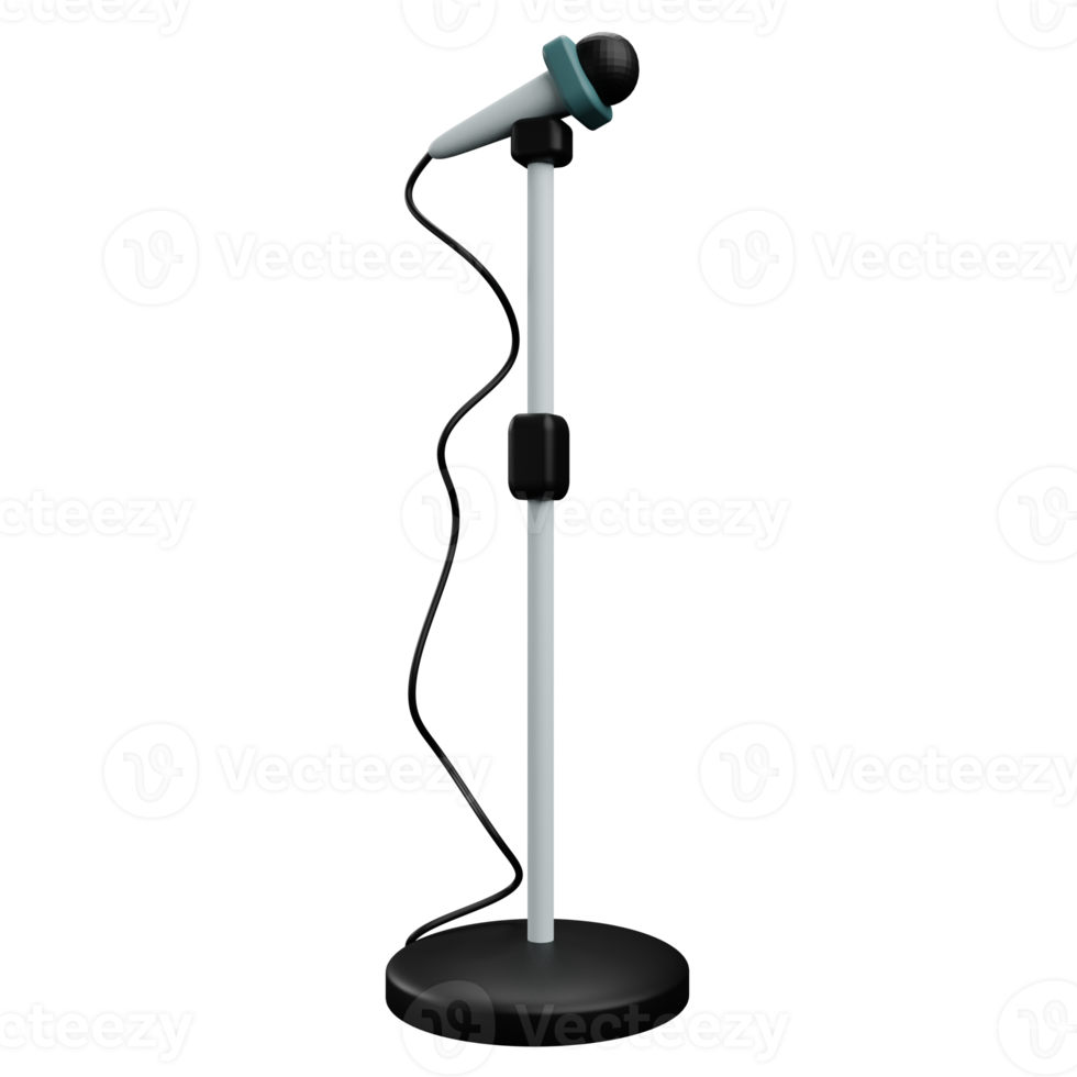 Microphone and stand 3d icon png