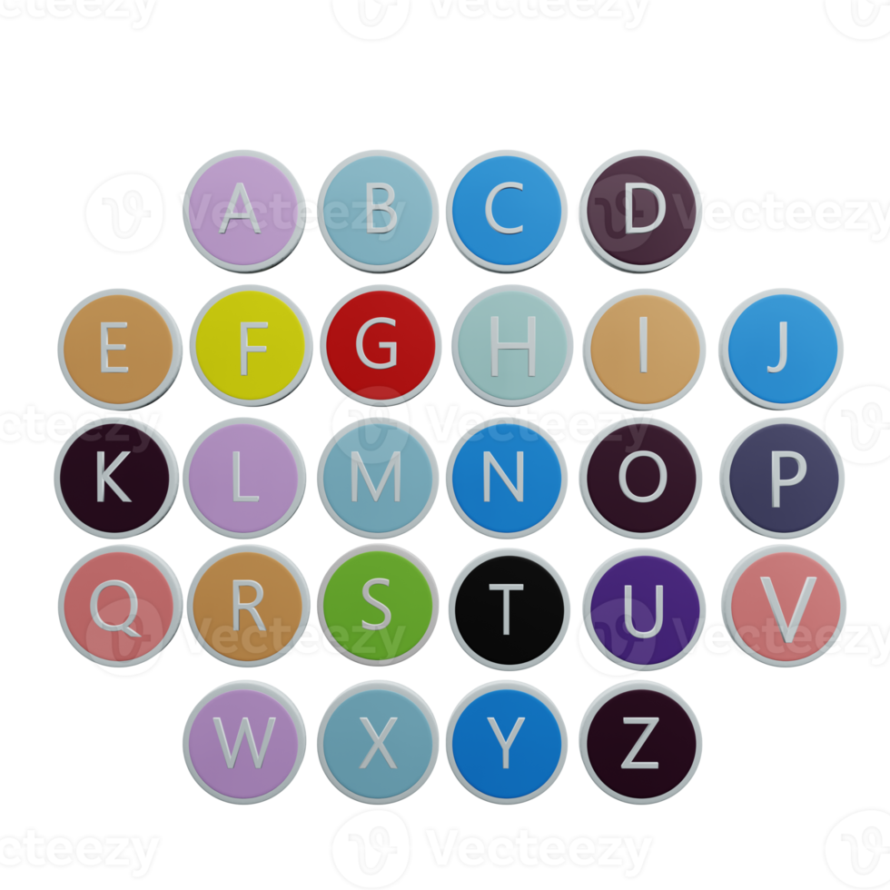 alphabet coin 3d png