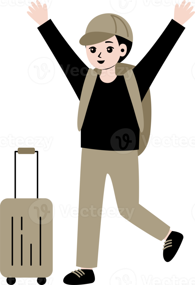 people traveling cartoon character illustration png
