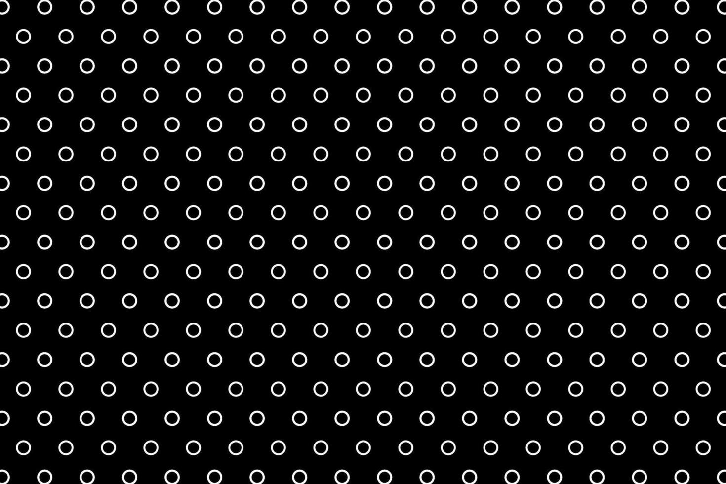 White polka dot ring circle pattern with black background vector illustration