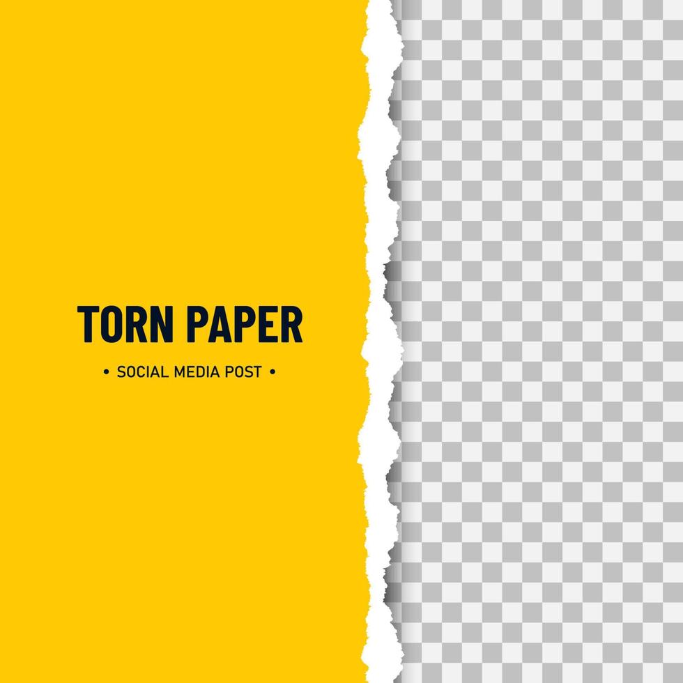 Yellow torn paper with soft shadow vector