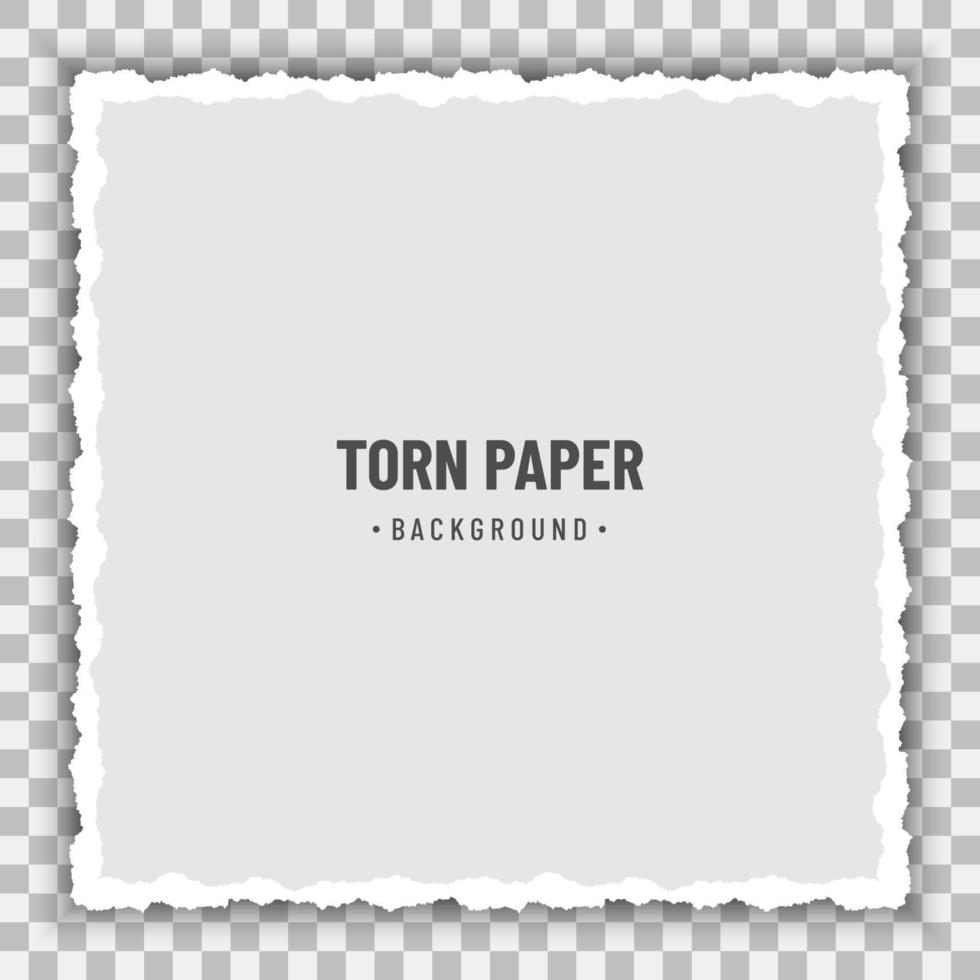 Square piece of ripped paper with soft shadow vector