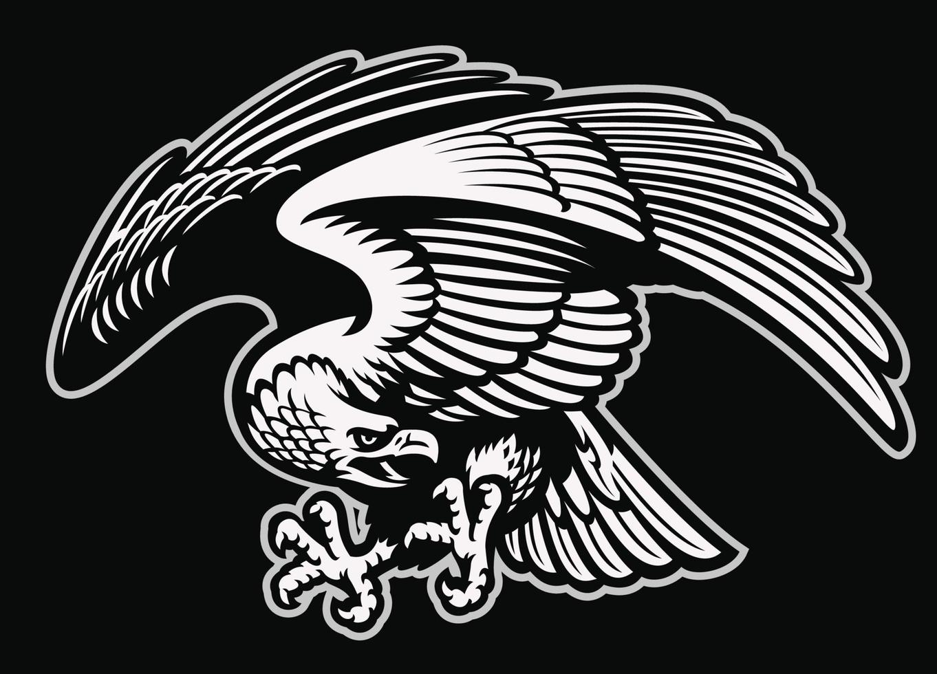 detailed style of eagle mascot vector