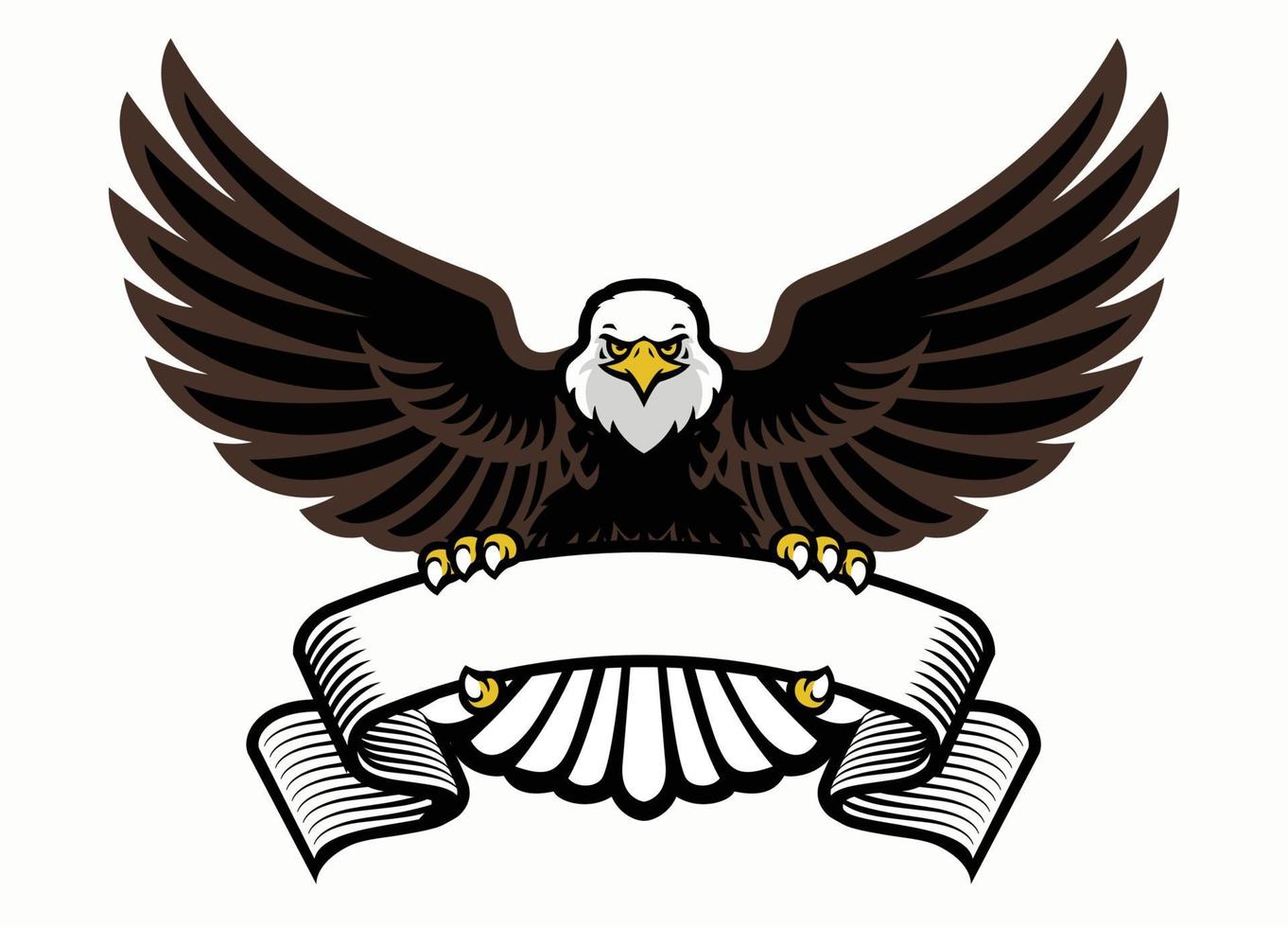 mascot eagle grip the blank ribbon vector