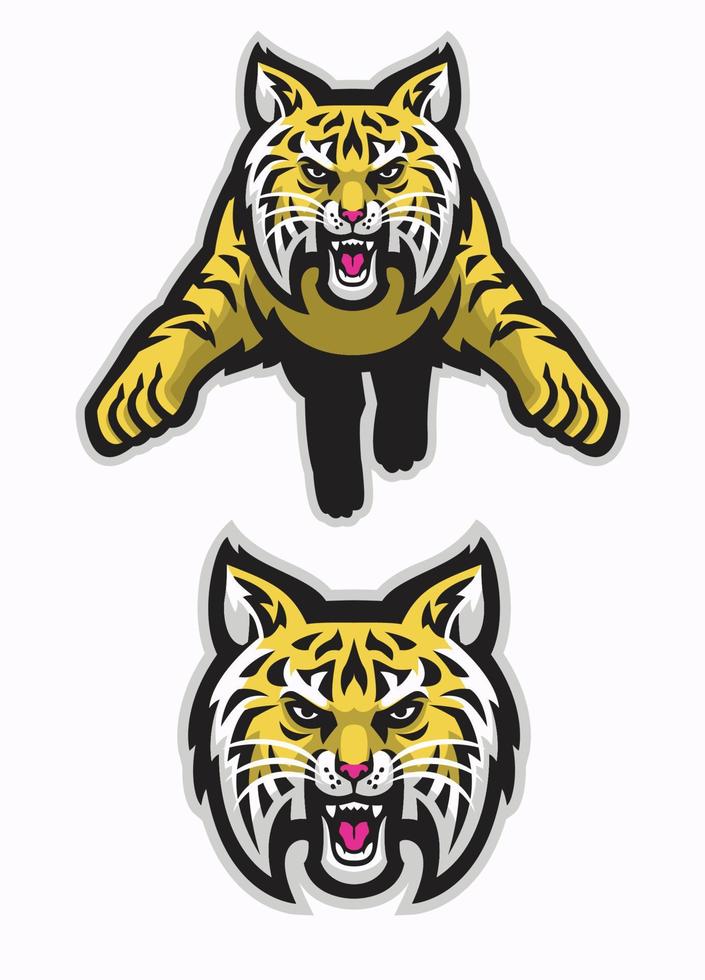 wildcats mascot attacking in american sport mascot style vector