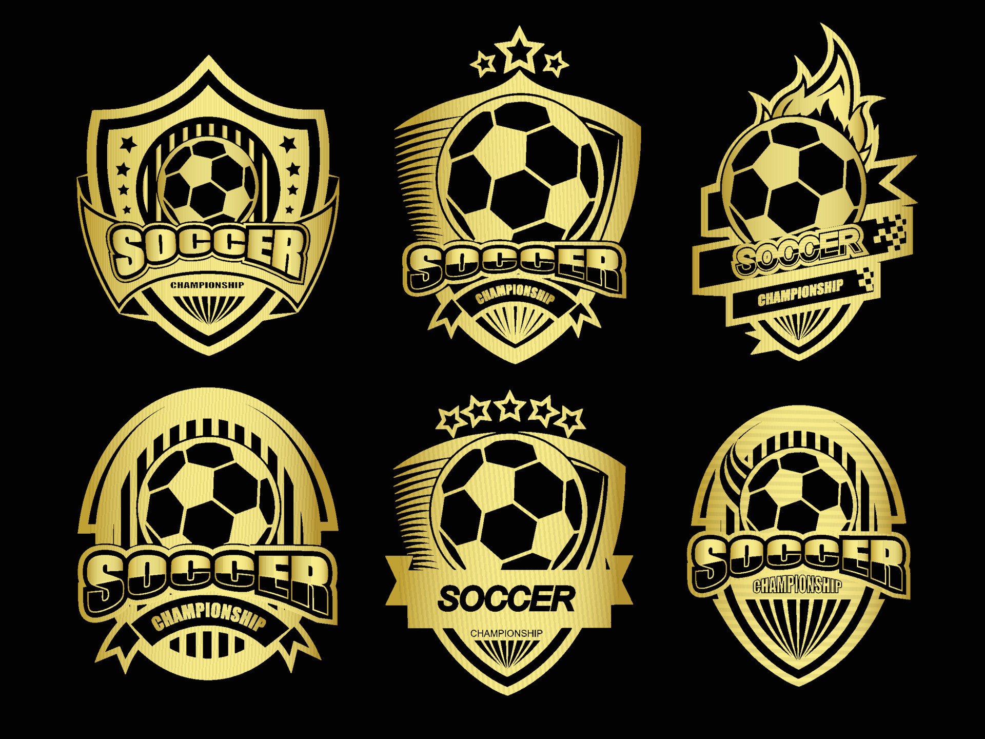 Illustration of golden soccer logo or symbol 24675068 PNG