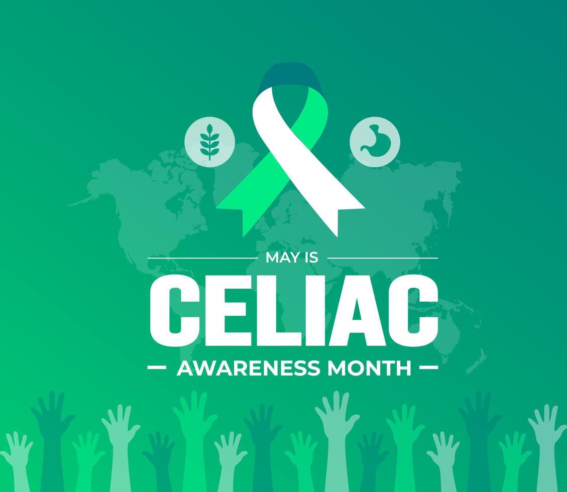 Celiac Awareness Month background or banner design template celebrated in may vector