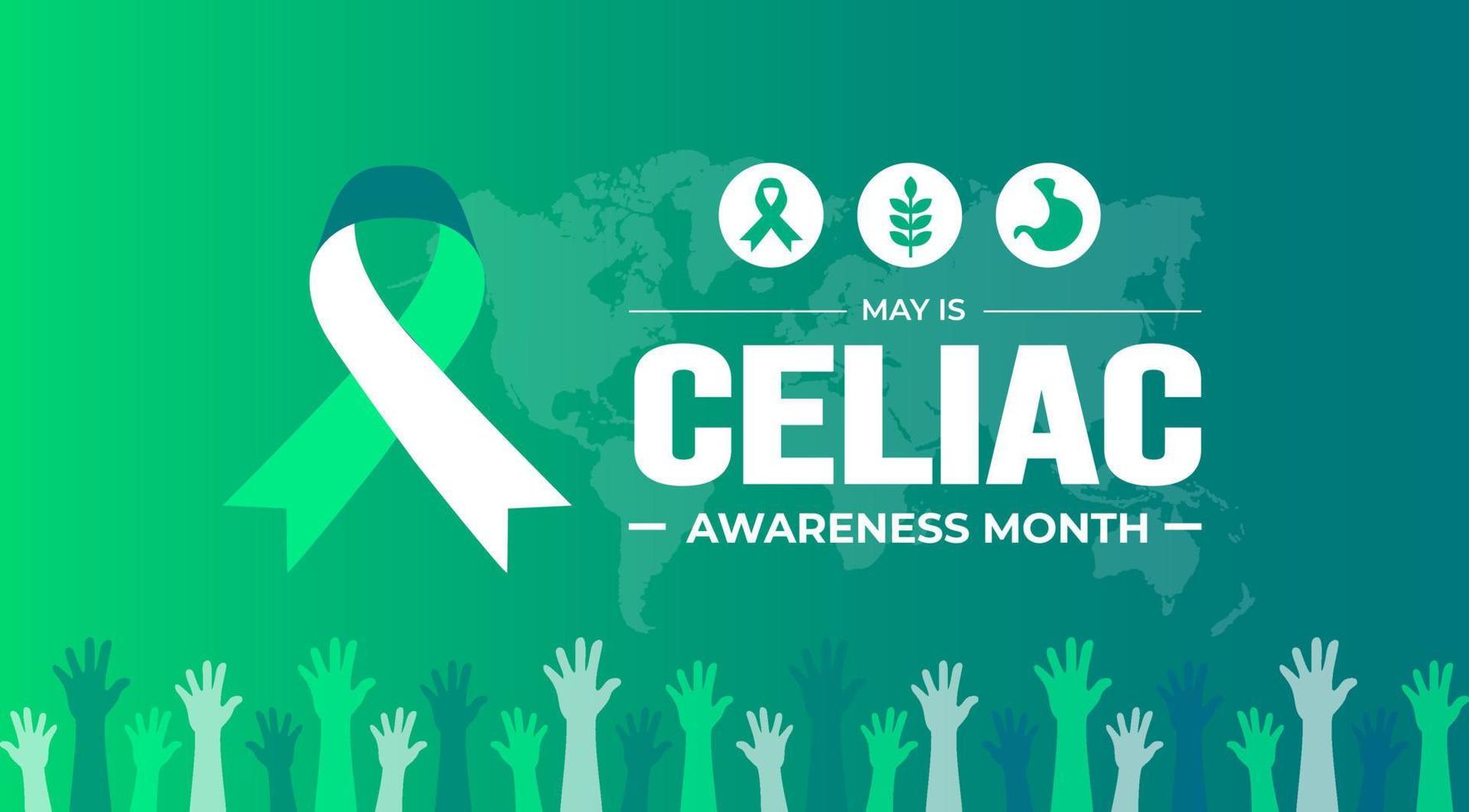 Celiac Awareness Month background or banner design template celebrated in may vector