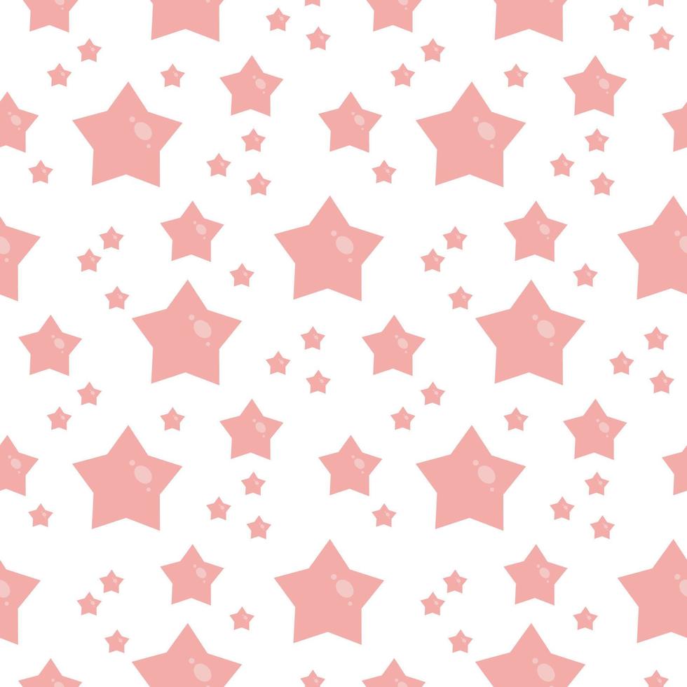 Seamless pattern with pink stars. Its a girl vector