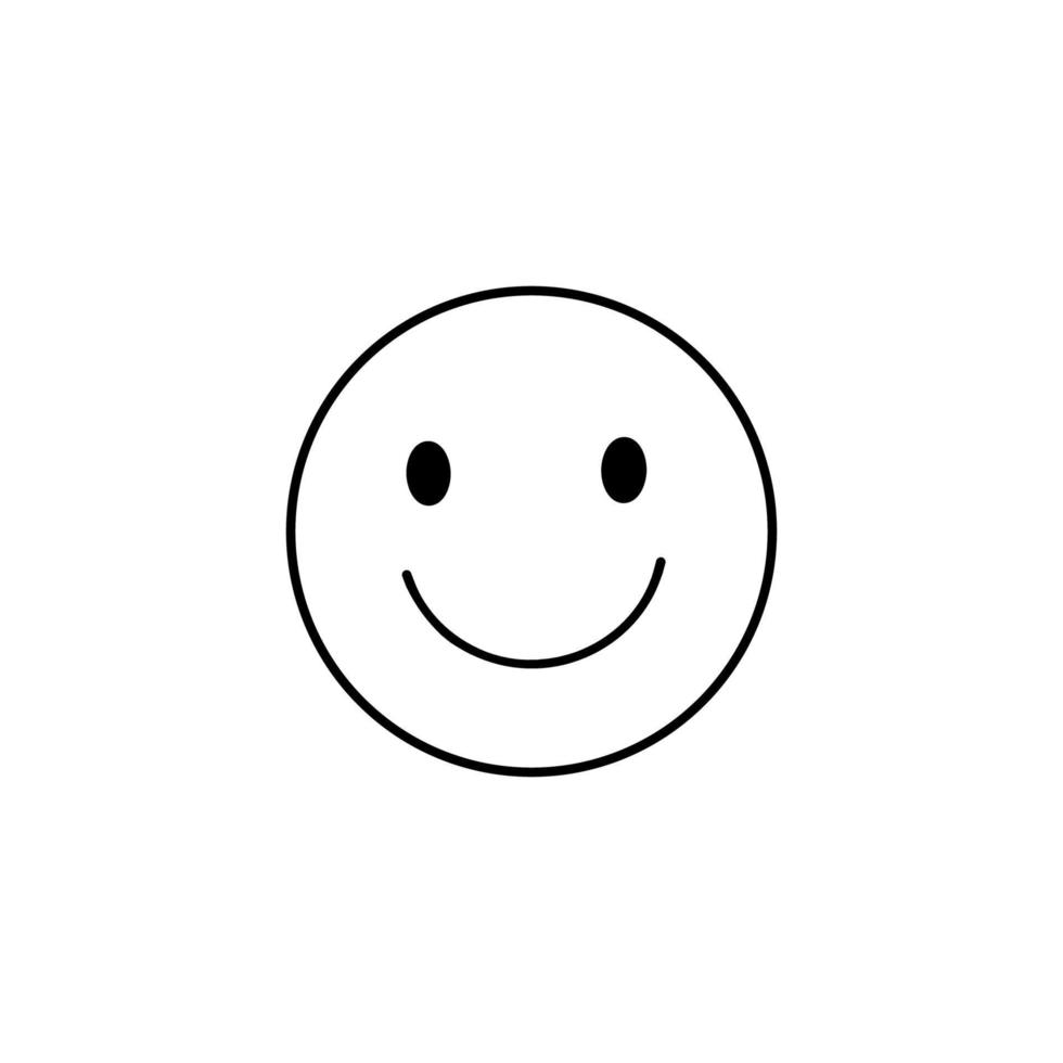 Smile face icon isolated on white background. Vector hand-drawn doodle illustration. Perfect for cards, decorations, logo, stickers.