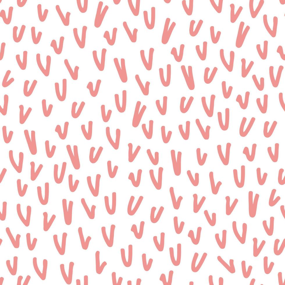 Abstract seamless pattern with squiggles. Simple background with pink scribbles. Vector hand-drawn illustration. Perfect for decorations, wallpaper, wrapping paper, fabric.