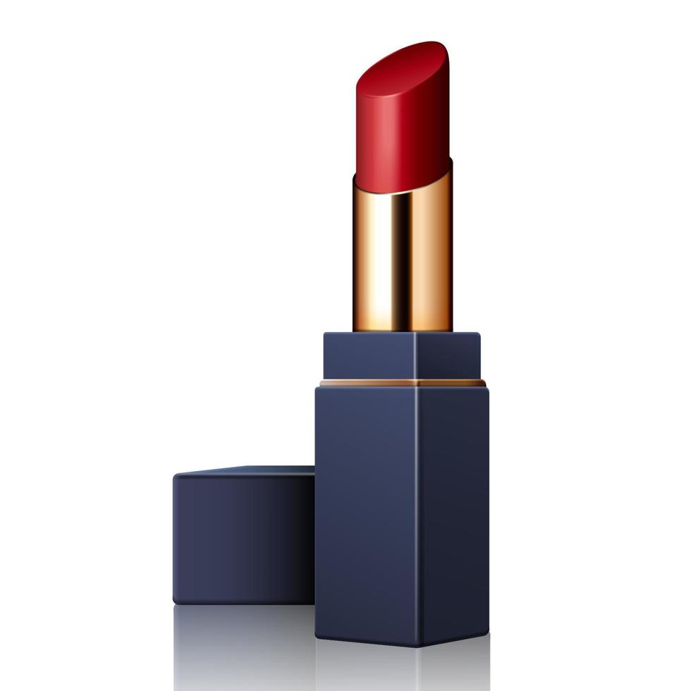 Red matte lipstick isolated on white background in 3d illustration vector