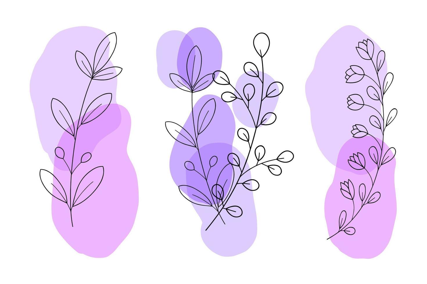 Abstract branches with colored circles on the background. vector