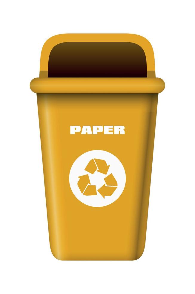 amarillo vector contenedor de basura para papel