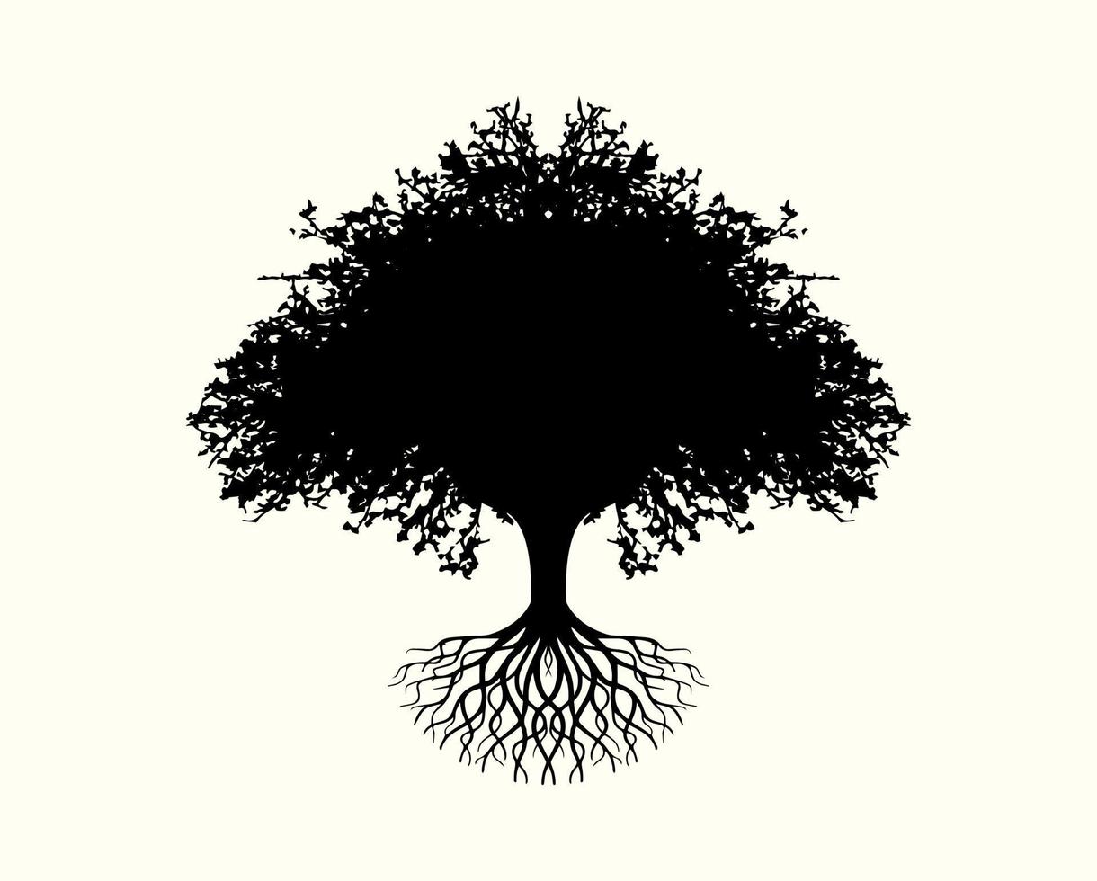 árbol de vida vector estilizado árbol con raíces hecho por imaginación