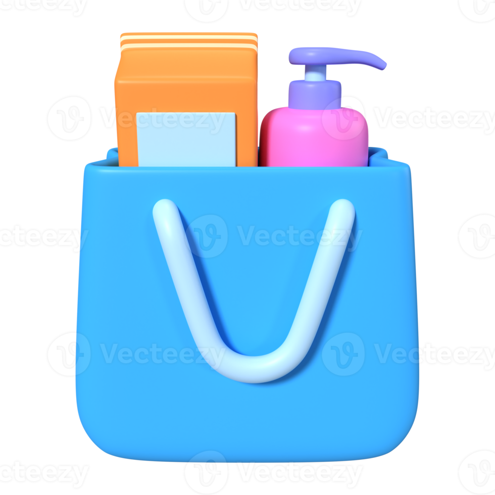 Shopping Bag Full 3D Illustration Icon png