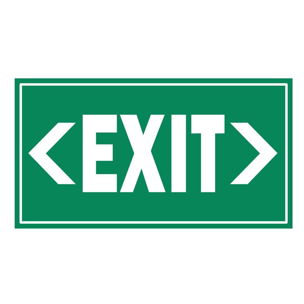 Emergency sign of green exit sign. vector