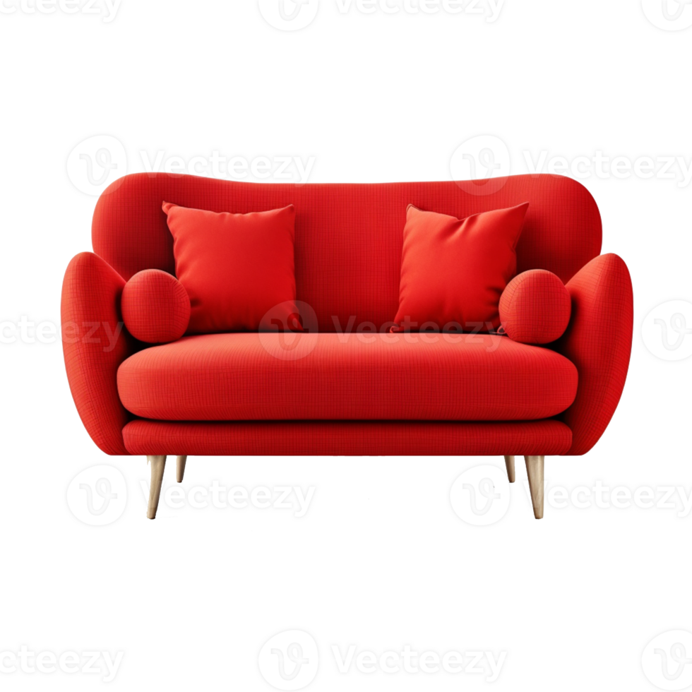 minimalist modern sofa on transparent background , png
