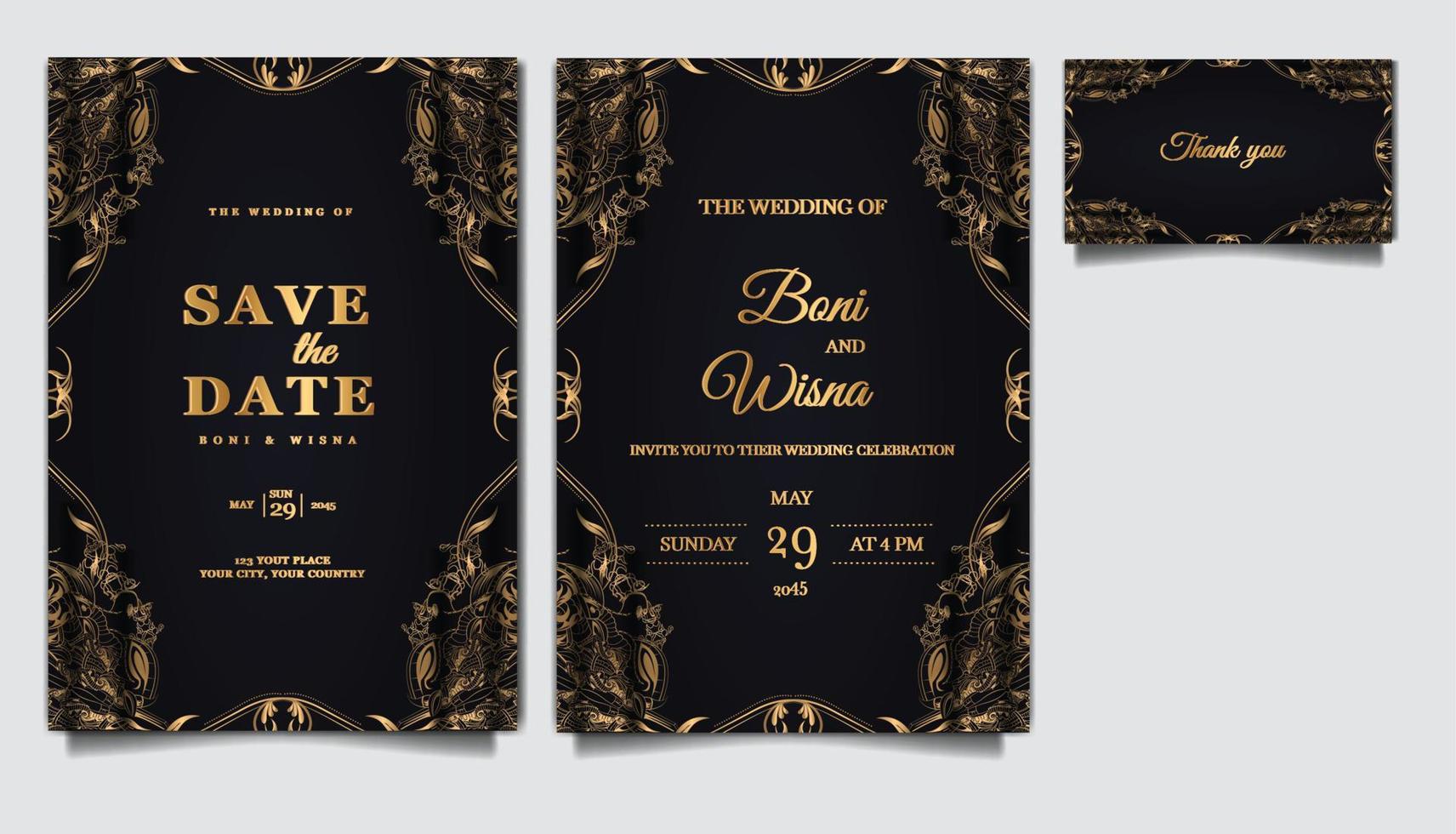 invitation wedding luxury vector