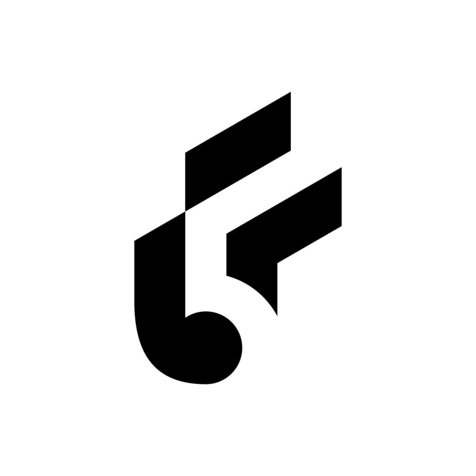 initial 5F logo monogram icon vector template.Logo F