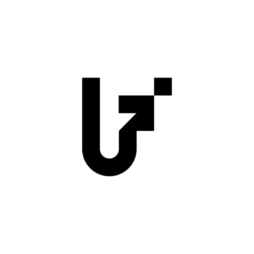 initial UF logo monogram icon vector template.Logo F