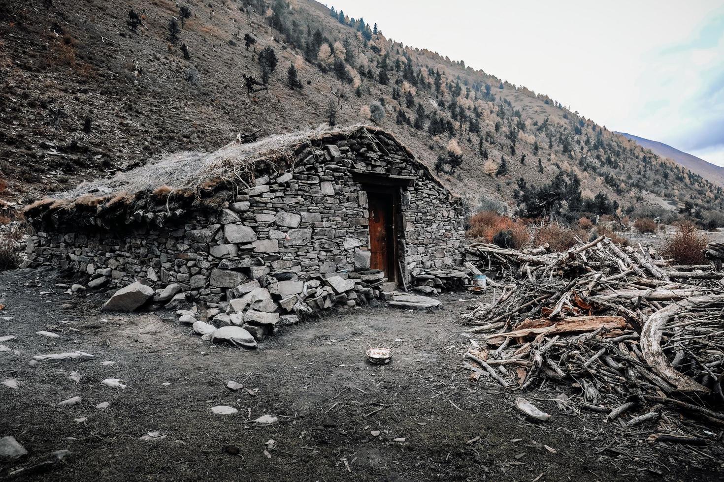 Stone Houses of Alpine Herdsmen in Tibetan Areas of China photo
