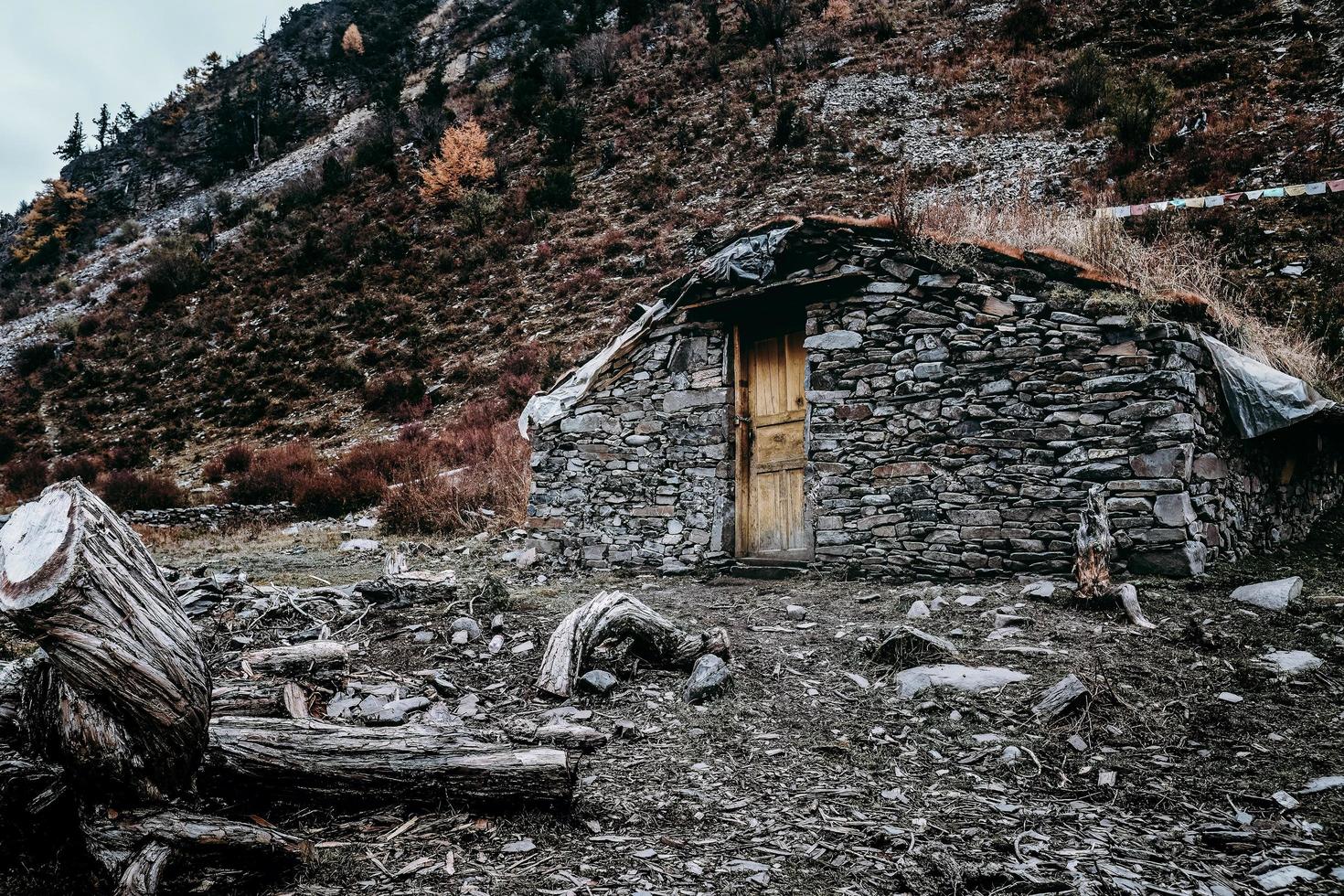 Stone Houses of Alpine Herdsmen in Tibetan Areas of China photo